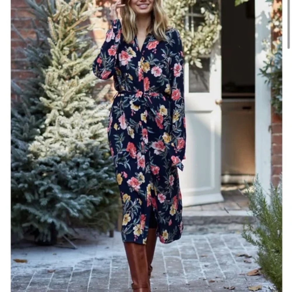 Joules Women's Aurelie Navy Shirt Dress, Size 10